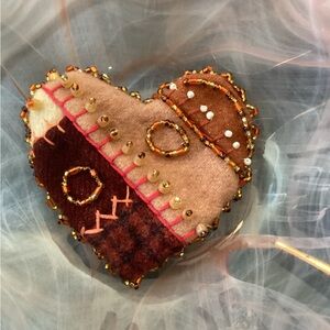 Handcrafted Beaded Heart Brooch